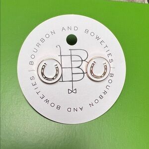 Bourbon and Bowties Gold Horseshoe Earrings